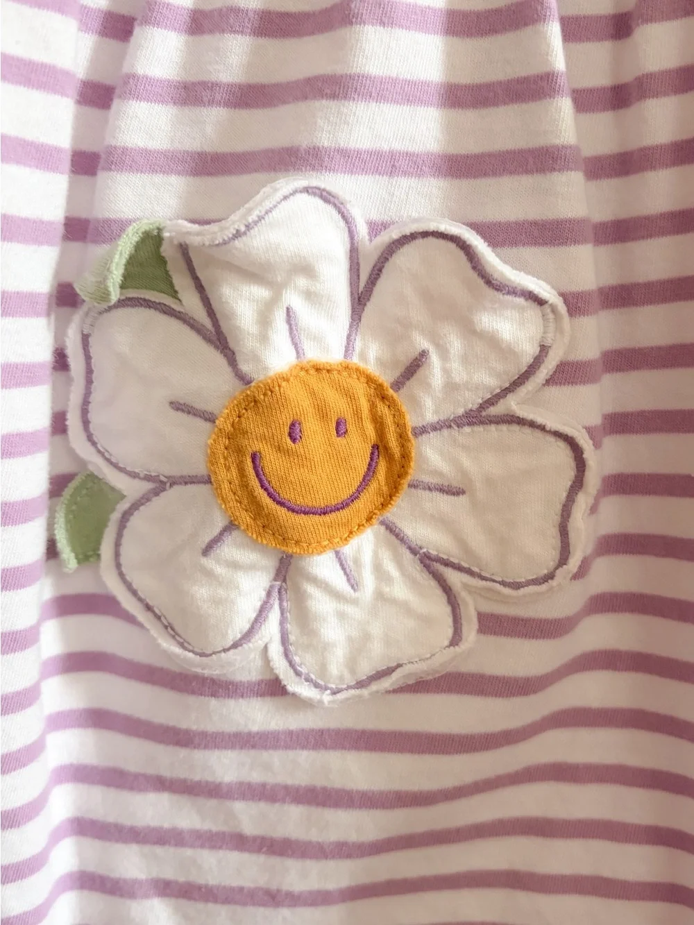Carter's Lilac & White Striped Daisy Pocket Dress